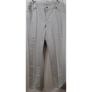 Chico's Platinum Tan Denim Jeans 25R Lightweight Stretch Soft Straight Leg